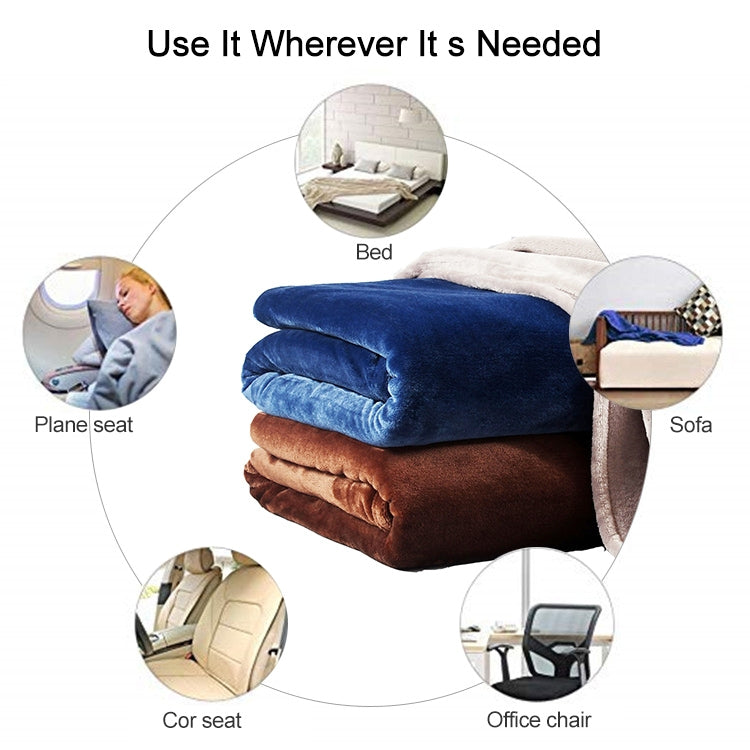 ELECTROPRIME Solid Color Flannel Coral Fleece Blanket Super Soft Plaid Coverlet Sofa Cover Winter Warm Sheets Easy Wash Faux Fur Blankets, Size:200X230cm(Dark blue)