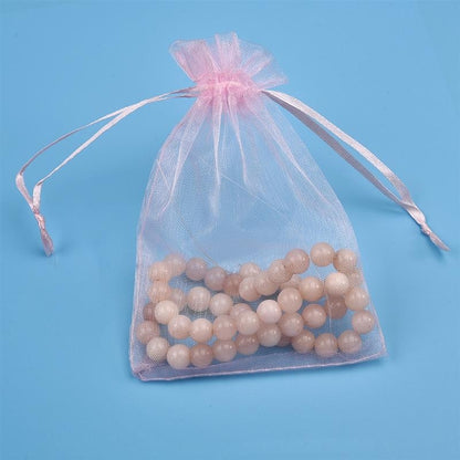 ELECTROPRIME 100 PCS Gift Bags Jewelry Organza Bag Wedding Birthday Party Drawable Pouches, Gift Bag Size:16X22cm(Dark Pink)