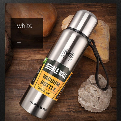 ELECTROPRIME Outdoor Thermos Portable Large Capacity Insulated Cup, Capacity:500ml(Silver)