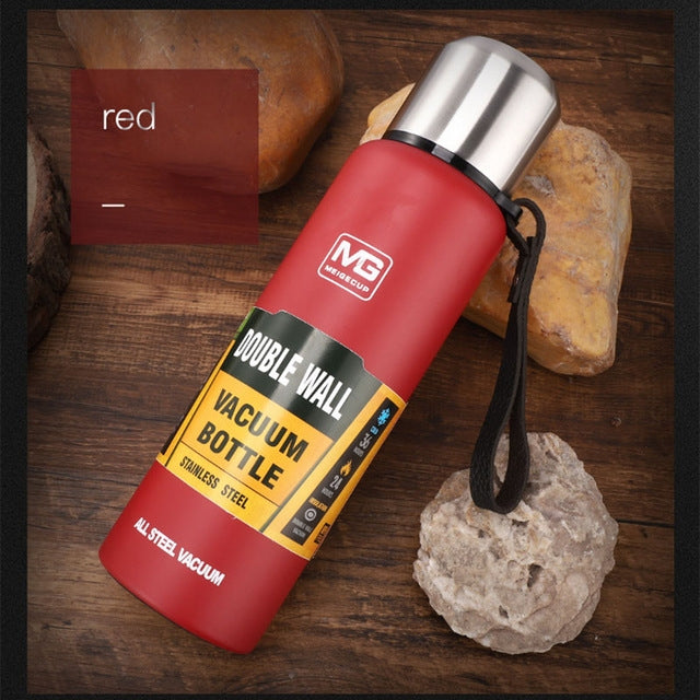 ELECTROPRIME Outdoor Thermos Portable Large Capacity Insulated Cup, Capacity:1000ml(Red)