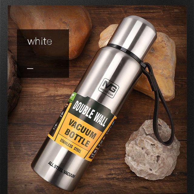 ELECTROPRIME Outdoor Thermos Portable Large Capacity Insulated Cup, Capacity:1500ml(Silver)