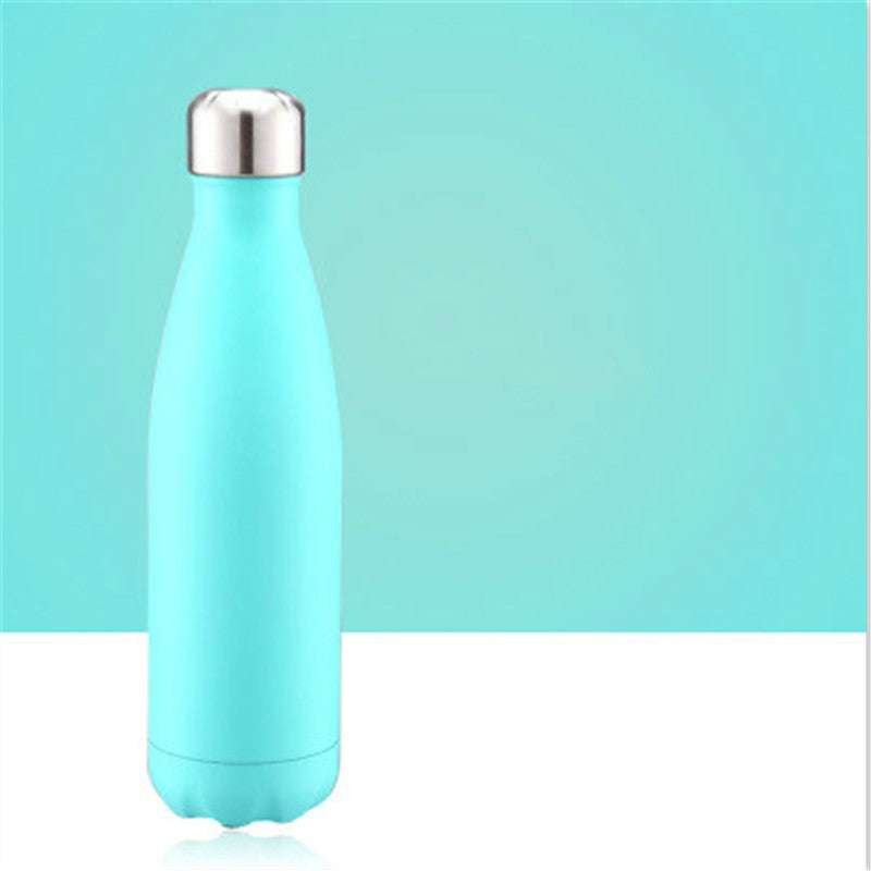 ELECTROPRIME Thermal Cup Vacuum Flask Heat Water Bottle Portable Stainless Steel Sports Kettle, Capacity:500ml(Turquoise Blue)