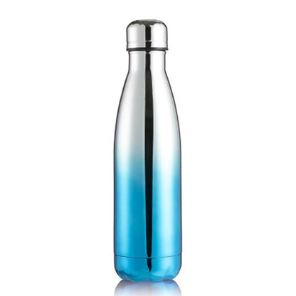 ELECTROPRIME Thermal Cup Vacuum Flask Heat Water Bottle Portable Stainless Steel Sports Kettle, Capacity:500ml(Silver Blue)