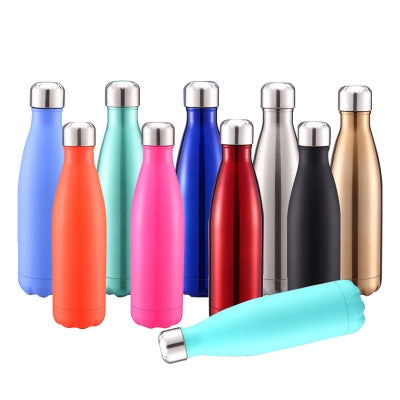 ELECTROPRIME Thermal Cup Vacuum Flask Heat Water Bottle Portable Stainless Steel Sports Kettle, Capacity:500ml(Blue Red Gold)