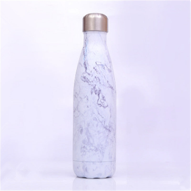 ELECTROPRIME Thermal Cup Vacuum Flask Heat Water Bottle Portable Stainless Steel Sports Kettle, Capacity:500ml(White Stone)