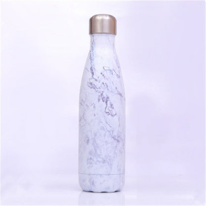 ELECTROPRIME Thermal Cup Vacuum Flask Heat Water Bottle Portable Stainless Steel Sports Kettle, Capacity:500ml(White Stone)