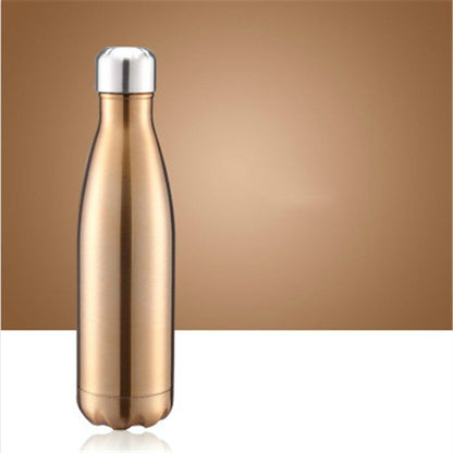 ELECTROPRIME Thermal Cup Vacuum Flask Heat Water Bottle Portable Stainless Steel Sports Kettle, Capacity:500ml(Champagne)