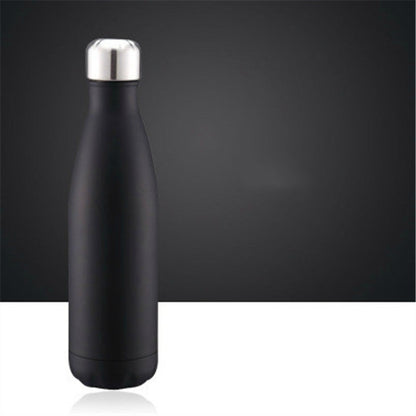 ELECTROPRIME Thermal Cup Vacuum Flask Heat Water Bottle Portable Stainless Steel Sports Kettle, Capacity:500ml(Black)