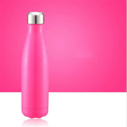 ELECTROPRIME Thermal Cup Vacuum Flask Heat Water Bottle Portable Stainless Steel Sports Kettle, Capacity:500ml(Pink)
