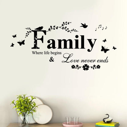 ELECTROPRIME Family English Letter Creative Living Room Porch Decoration Background Wall Stickers