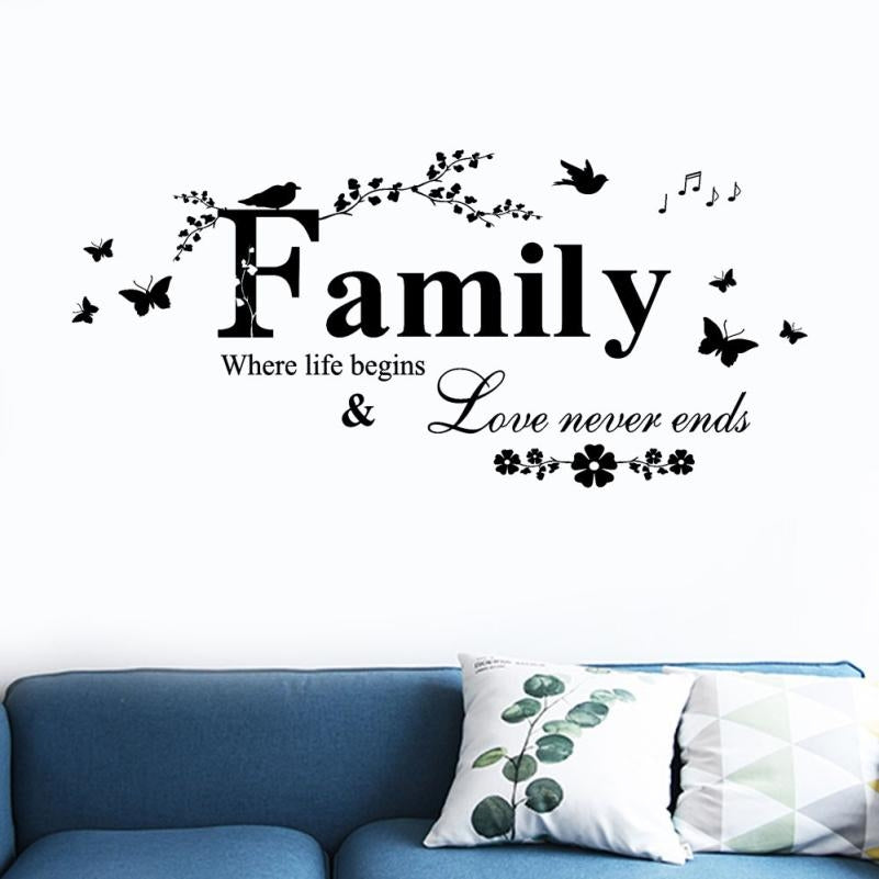 ELECTROPRIME Family English Letter Creative Living Room Porch Decoration Background Wall Stickers