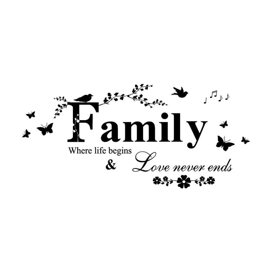 ELECTROPRIME Family English Letter Creative Living Room Porch Decoration Background Wall Stickers
