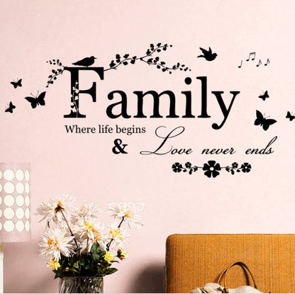 ELECTROPRIME Family English Letter Creative Living Room Porch Decoration Background Wall Stickers