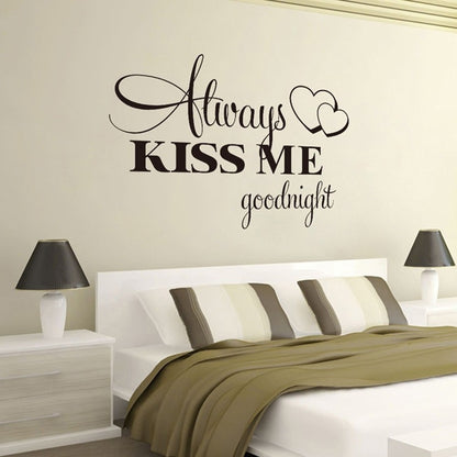ELECTROPRIME Always Kiss Me English Alphabet Carved Wall Sticker Home Decor