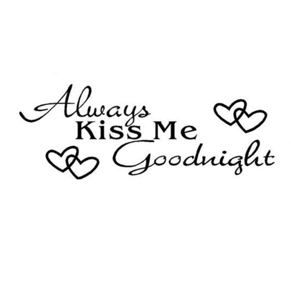 ELECTROPRIME Always Kiss Me English Alphabet Carved Wall Sticker Home Decor