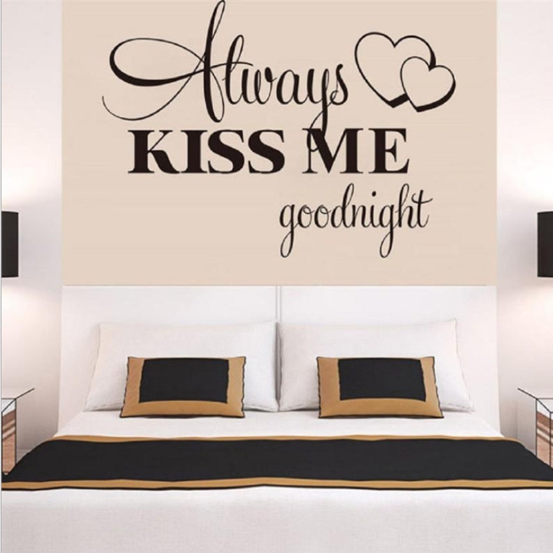 ELECTROPRIME Always Kiss Me English Alphabet Carved Wall Sticker Home Decor