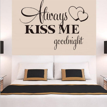 ELECTROPRIME Always Kiss Me English Alphabet Carved Wall Sticker Home Decor