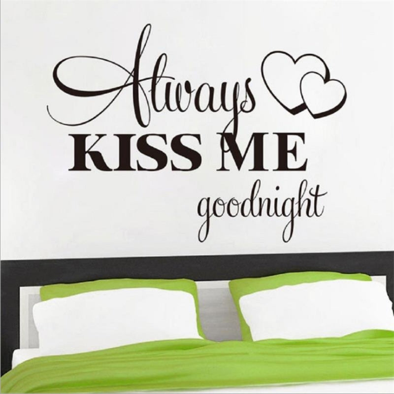 ELECTROPRIME Always Kiss Me English Alphabet Carved Wall Sticker Home Decor