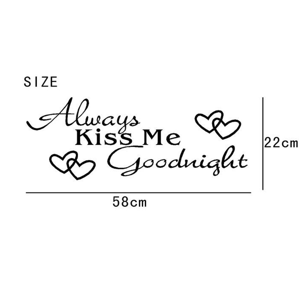 ELECTROPRIME Always Kiss Me English Alphabet Carved Wall Sticker Home Decor