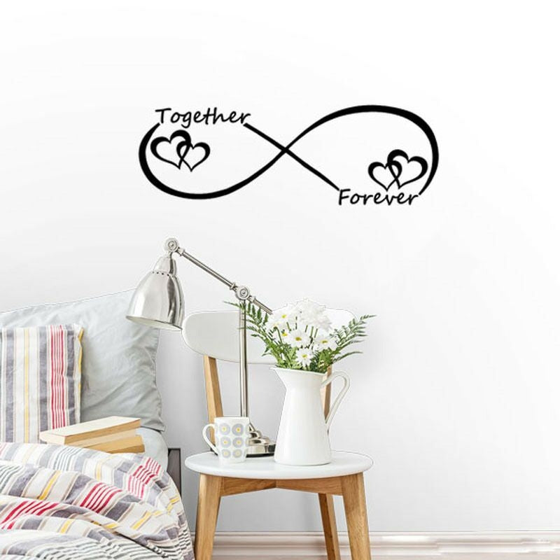 ELECTROPRIME Together Forever English Letter Bedroom Carved Wall Sticker