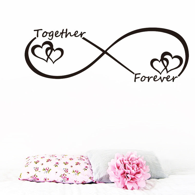 ELECTROPRIME Together Forever English Letter Bedroom Carved Wall Sticker