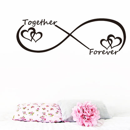 ELECTROPRIME Together Forever English Letter Bedroom Carved Wall Sticker