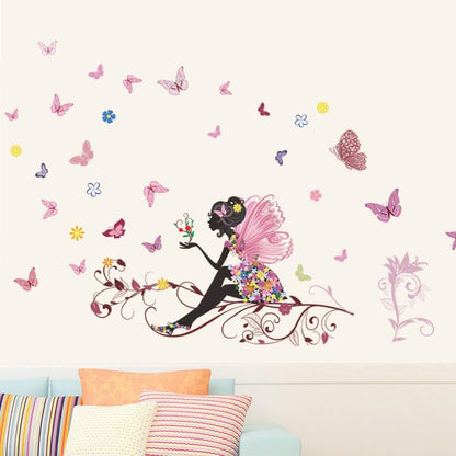ELECTROPRIME Removable Butterfly Fairy Bedroom Living Room Wall Sticker