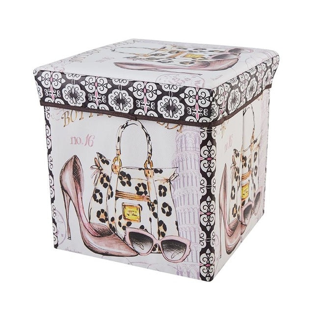 ELECTROPRIME Multifunctional Storage Stool Can Sit Adult Folding Chair Home Change Shoe Bench Children Storage Box(High-Heeled Shoes)