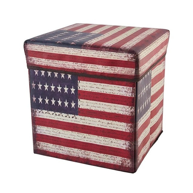 ELECTROPRIME Multifunctional Storage Stool Can Sit Adult Folding Chair Home Change Shoe Bench Children Storage Box(Star Spangled Banner)