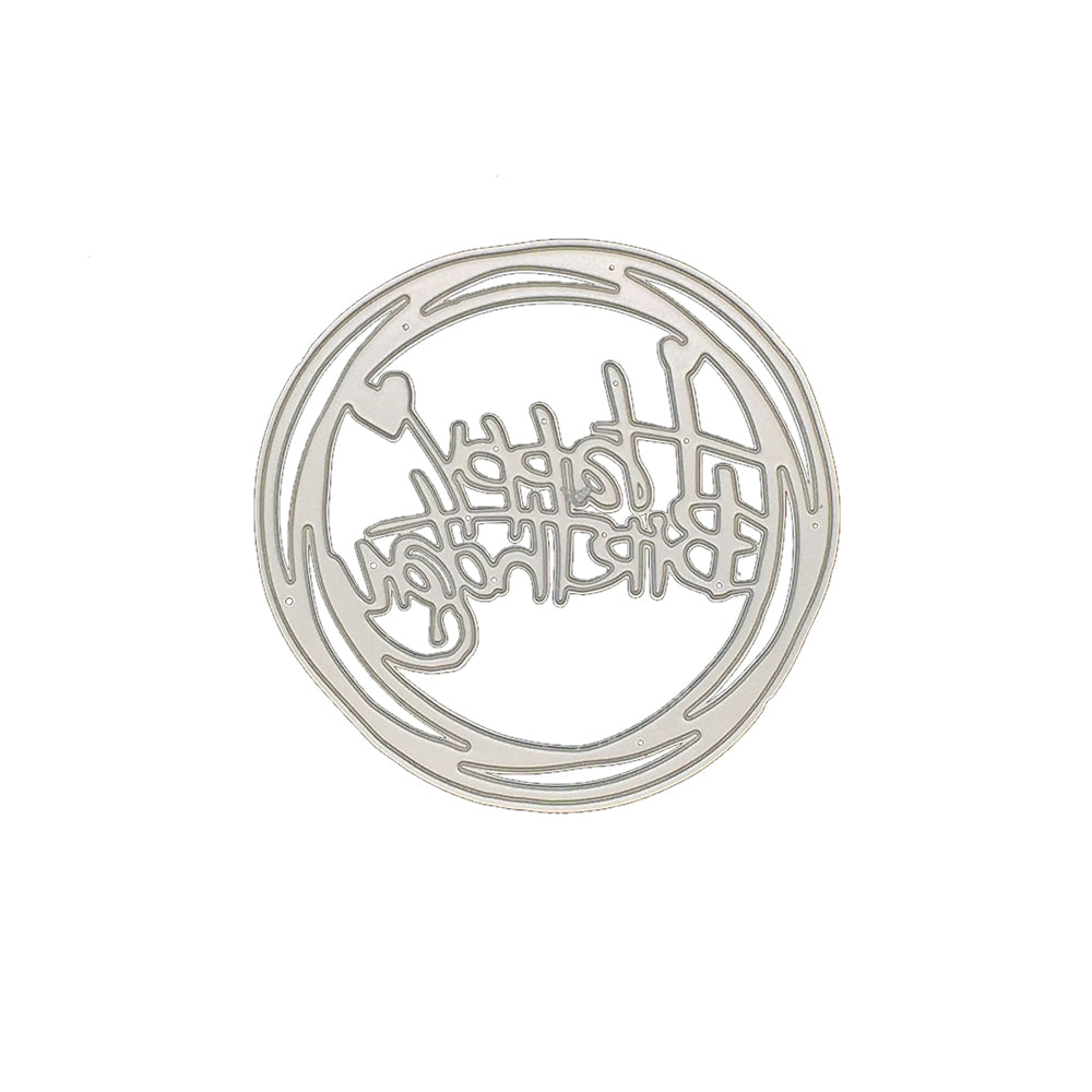 ELECTROPRIME Round Happy Birthday Knife Die DIY Clip Book Album Greeting Card Making Stencil