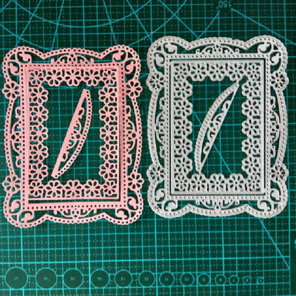 ELECTROPRIME Rectangle Flower Border Knife Mold DIY Greeting Card Cutting Book Album Making Mold