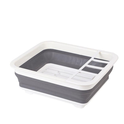 ELECTROPRIME Foldable Dish Rack Tableware Rack Portable Bowl Rack Bowl Sink Design Drainage Basket
