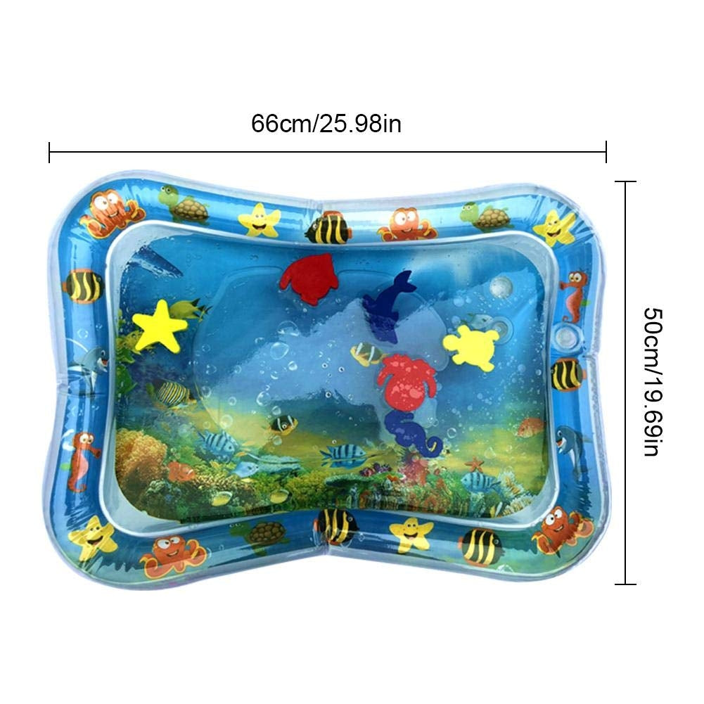 ELECTROPRIME Baby Inflatable Aquarium Water Playing Cushion Prostrate Pad Toy Mat Light Blue 66*50cm