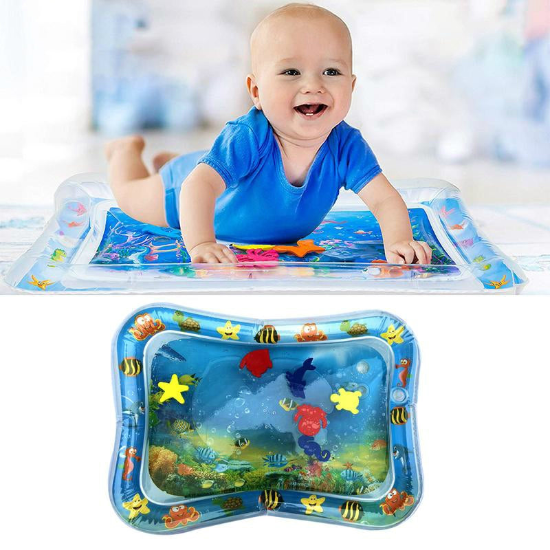 ELECTROPRIME Baby Inflatable Aquarium Water Playing Cushion Prostrate Pad Toy Mat Light Blue 66*50cm