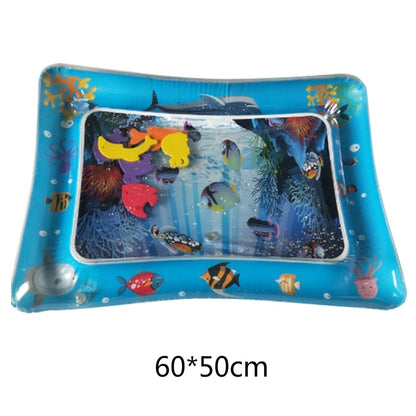 ELECTROPRIME Baby Inflatable Aquarium Water Playing Cushion Prostrate Pad Toy Mat Blue 60*50cm