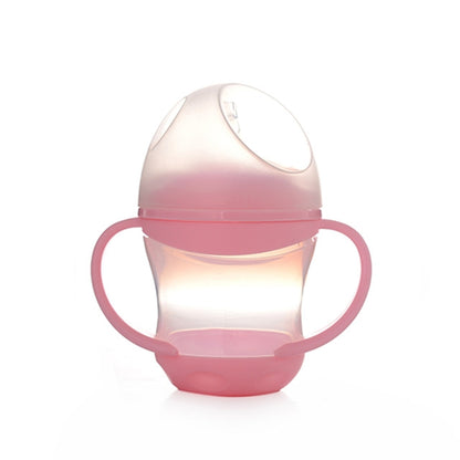 ELECTROPRIME Baby Learn Drinking Bottle Silicone 160ml  Infant Water Milk Juice Min Cup Children Sippy Training Cups With Two Handles(Pink)