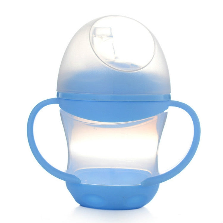 ELECTROPRIME Baby Learn Drinking Bottle Silicone 160ml  Infant Water Milk Juice Min Cup Children Sippy Training Cups With Two Handles(Blue)