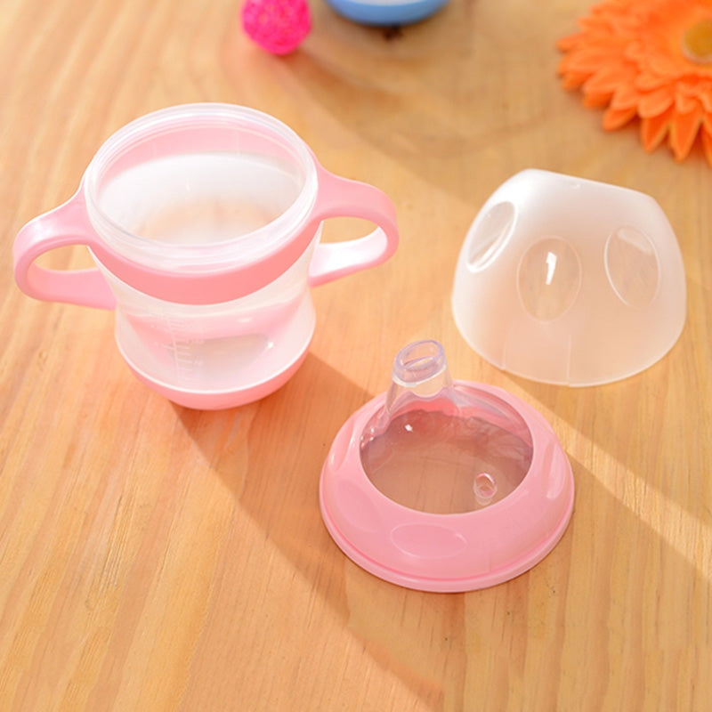 ELECTROPRIME Baby Learn Drinking Bottle Silicone 160ml  Infant Water Milk Juice Min Cup Children Sippy Training Cups With Two Handles(Blue)