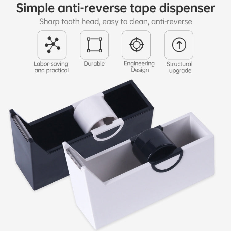 ELECTROPRIME Tape Holder Office Tape Dispenser Desktop Tape Cutter(White)