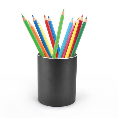 ELECTROPRIME Aluminum Round Desk Pencil Holder Container Organizer Stationery Gift(Grey)