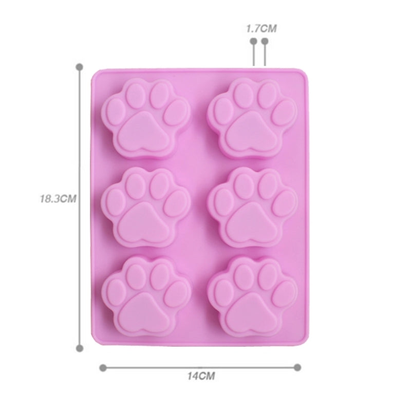 ELECTROPRIME 3 PCS Paw Soap Ice Cream Chocolate Cake Silicone Mold(Pink)