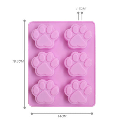 ELECTROPRIME 3 PCS Paw Soap Ice Cream Chocolate Cake Silicone Mold(Pink)