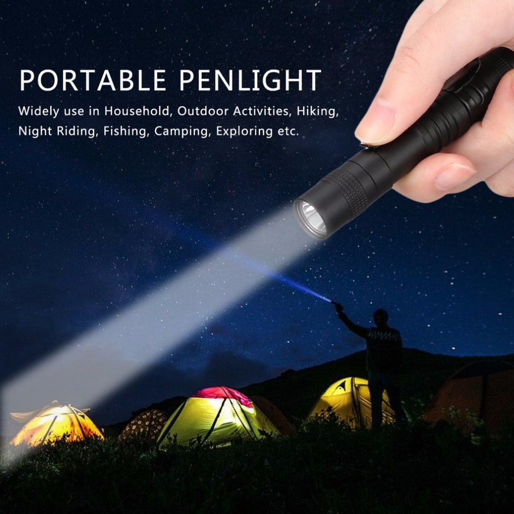 ELECTROPRIME Mini LED Pen-shaped Strong Flashlight Pen Clip Torch, Size:9.1cm