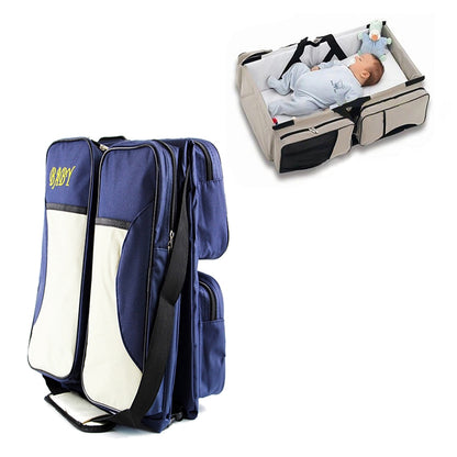 ELECTROPRIME Newborn Baby Portable Travel Foldable Bed Mummy Pack Bag(Dark Blue)