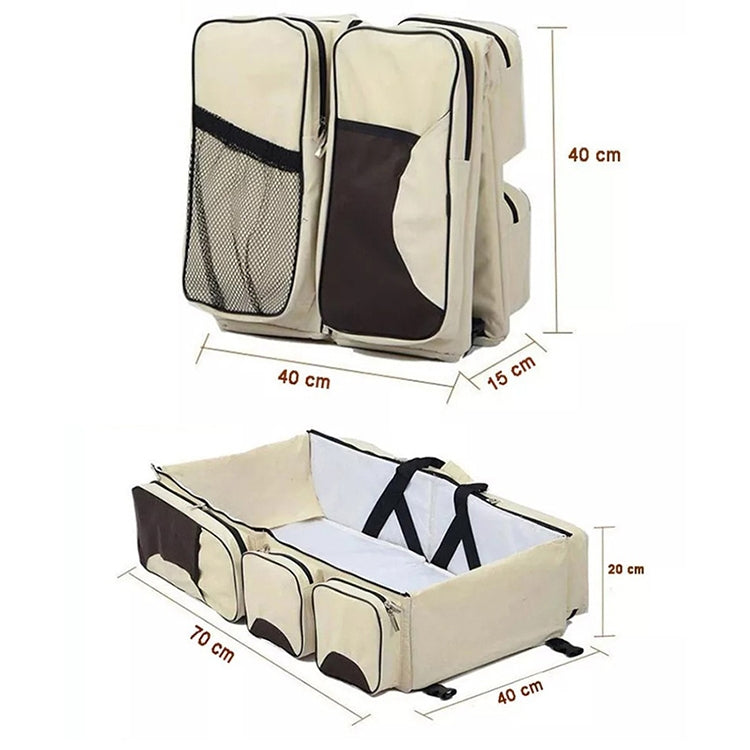 ELECTROPRIME Newborn Baby Portable Travel Foldable Bed Mummy Pack Bag(Beige)