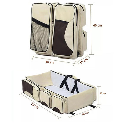 ELECTROPRIME Newborn Baby Portable Travel Foldable Bed Mummy Pack Bag(Beige)