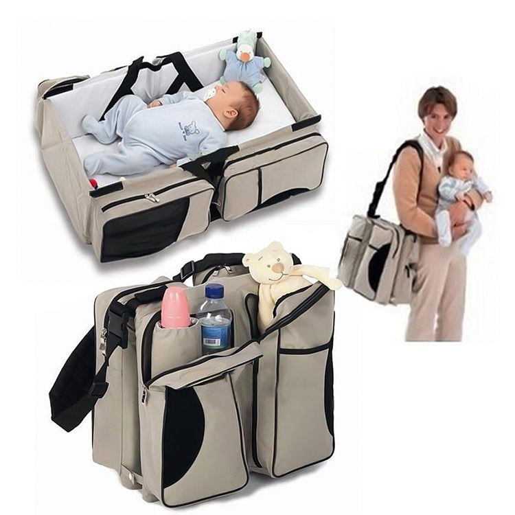 ELECTROPRIME Newborn Baby Portable Travel Foldable Bed Mummy Pack Bag(Beige)