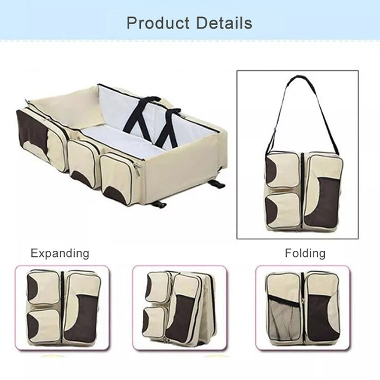 ELECTROPRIME Newborn Baby Portable Travel Foldable Bed Mummy Pack Bag(Beige)