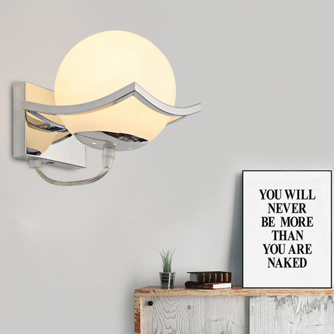 ELECTROPRIME Glass Ball Wall Lamp Study Balcony Bedroom Bedside Aisle Lights