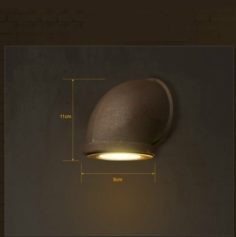 ELECTROPRIME Single Head Conduit Loft Lamps Creative Stair Light Iron Art Porch Cafe Wall Lamps, Power Source:5W Wall Light